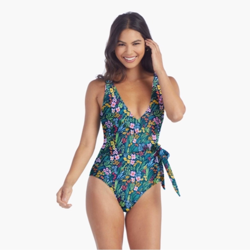 Rifle paper bathing suit- perfect wrap one piece “lea”